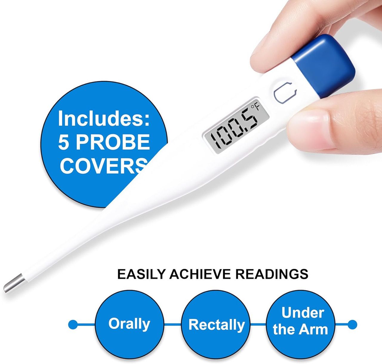 Ashni DT-01 Fever Alarm & Beeper Alert | CE Approved & 10sec Fast Reading for Kids & Adults Thermometer