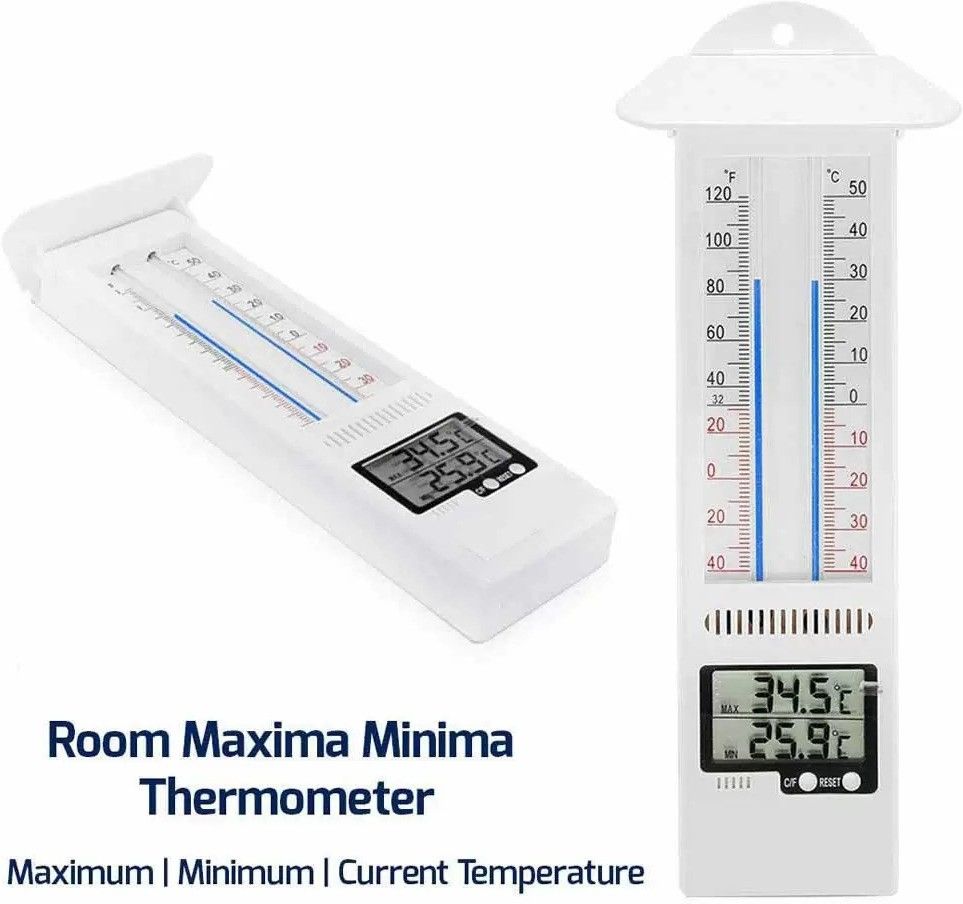 SWADESI BY MCP Digital Max Min Greenhouse Thermometer Clasic Design Max Min Thermometer for Use The Garden Greenhouse, Home Easily Wall Mounted Room Temperature Monitor Indoor Thermometer-picture-16