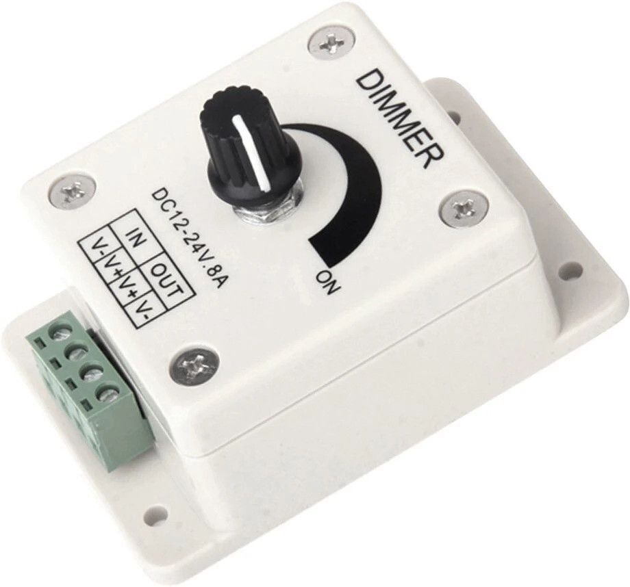 Dimmer LED Light Switch Dimming Brightness Controller 12 V to 24v 8A 8 A Rotary Dimmer