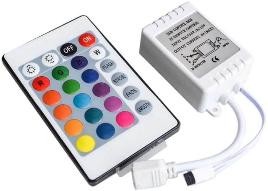 DC 9V-12V 24 Key RGB LED Controller Light Strip IR Remote Controller 2835 5050 6 A Step Dimmer