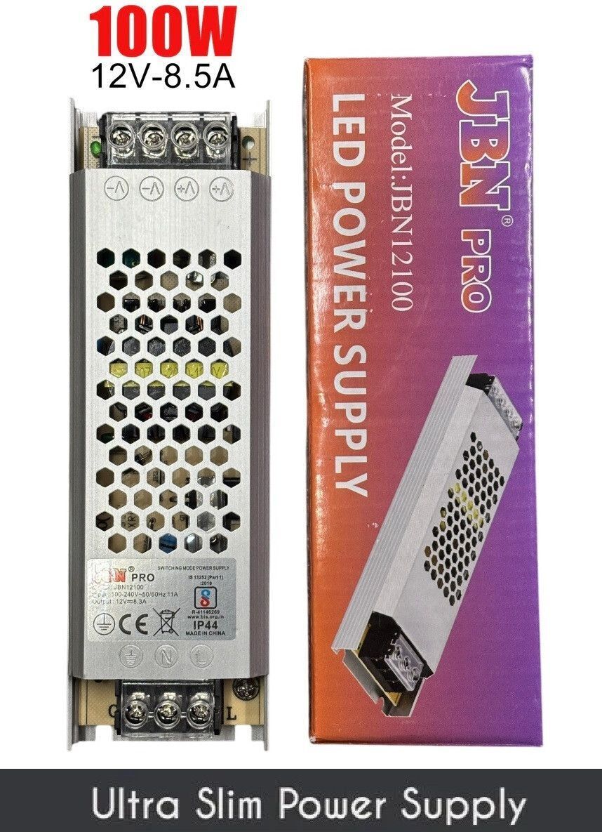 12V 100W Ultra Slim Metal Body LED Power Supply SMPS 12 Volt 10 Amp DC Adaptor 8.3 A Step Dimmer