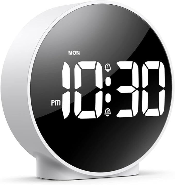 Digital Date & Temperature Alarm Table Clock for Students 1 A Step Dimmer