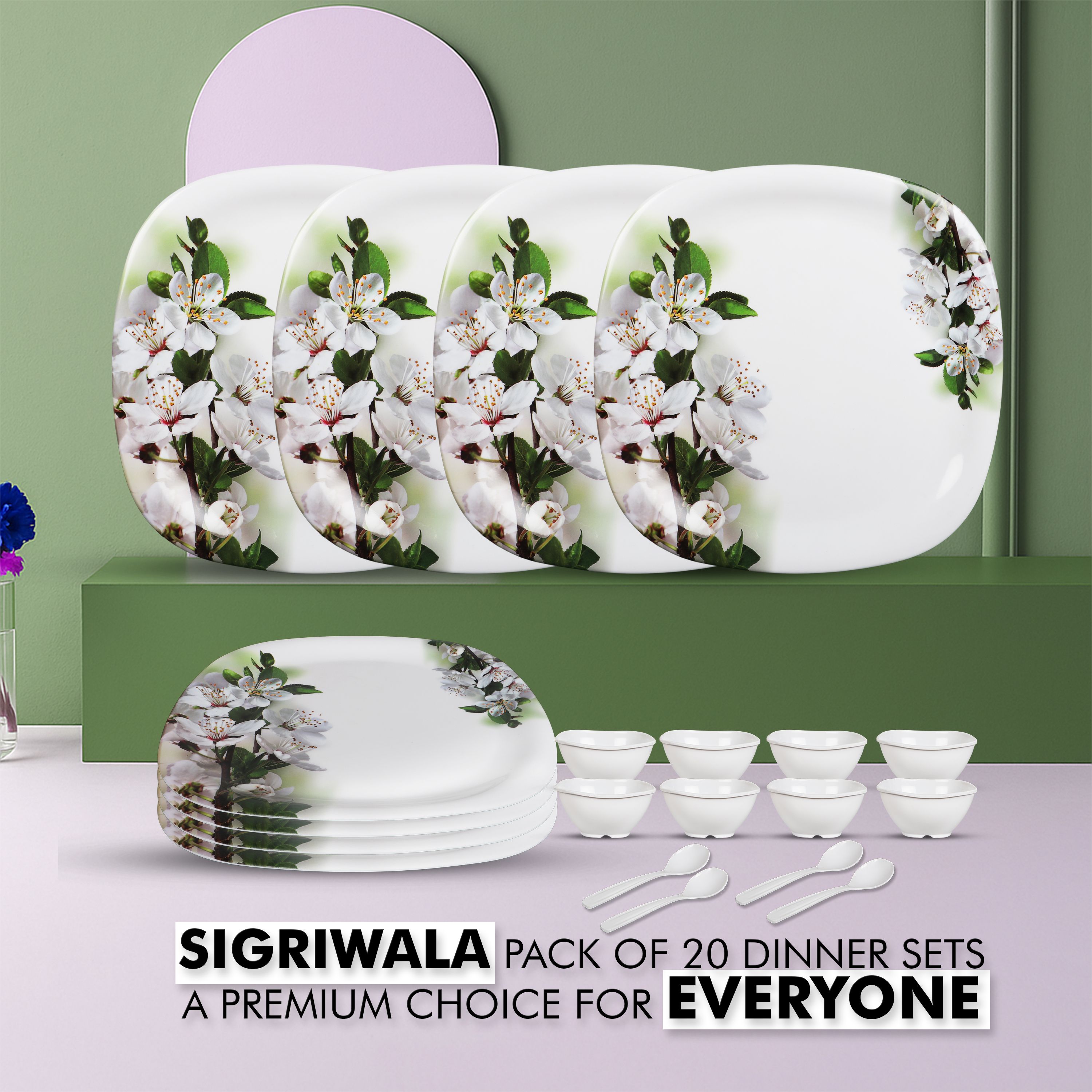 Pack of 20 Melamin Dinner Set