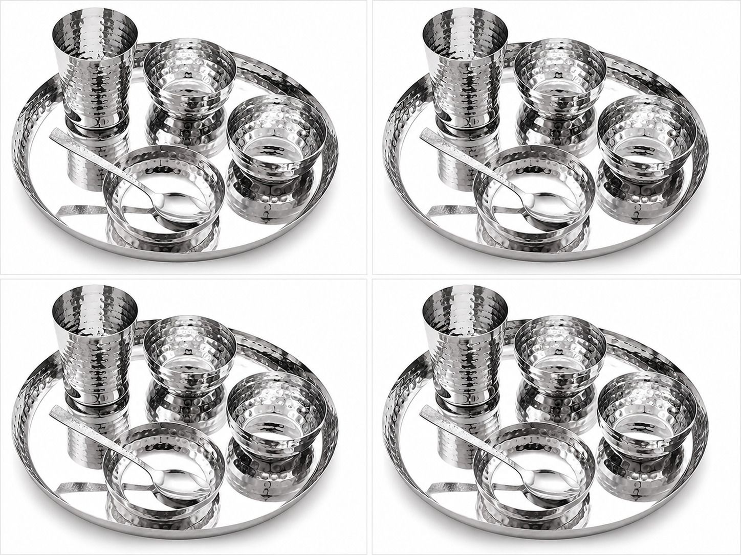 creatify steel Pack of 24 Stainless Steel Steel plate24 Dinner Set-picture-47