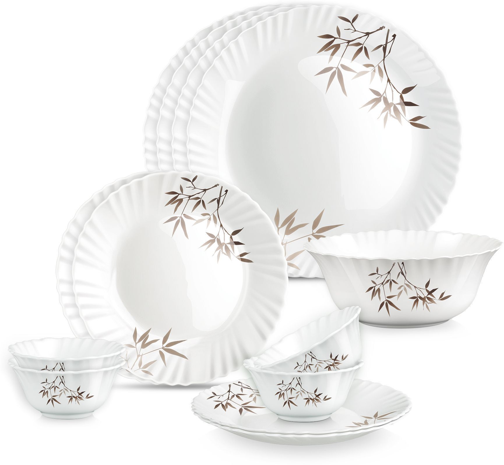 Pack of 13 Opalware Opalware Aurelia Arashi Dinner Set of 13 | Serving for 4 | Dining & Gifting Dinner Set-image-46