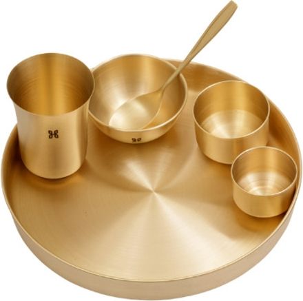 hitha wellness Brass Hithawellness Dinner Set-picture-36