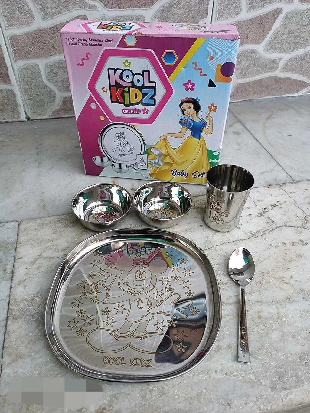 smde Pack of 5 Stainless Steel STEE DINNER SET 5PCS Dinner Set-picture-25