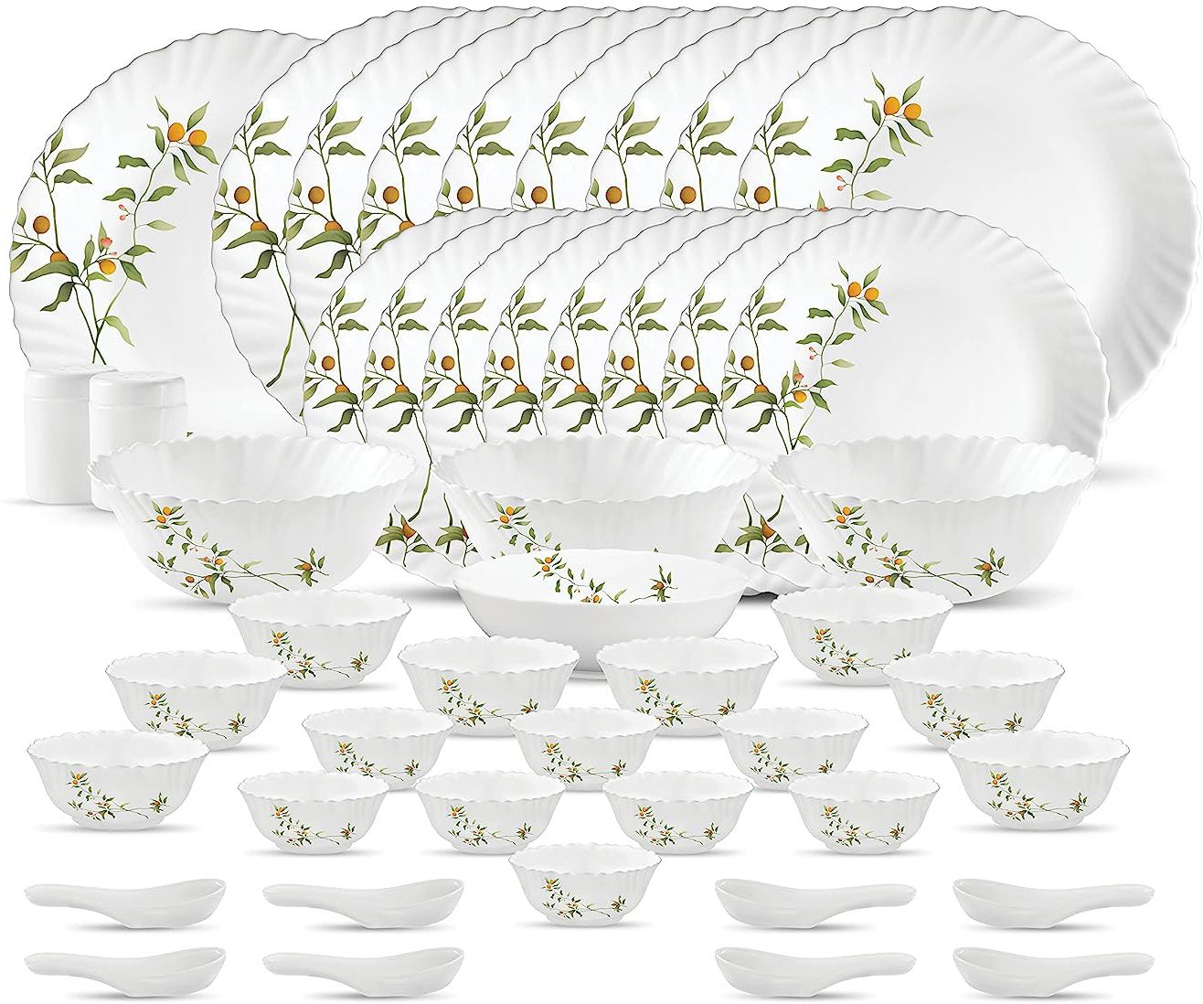 laopala Pack of 47 Opalware Novo Vivid Green 47 Pcs Dinner Set-picture-21