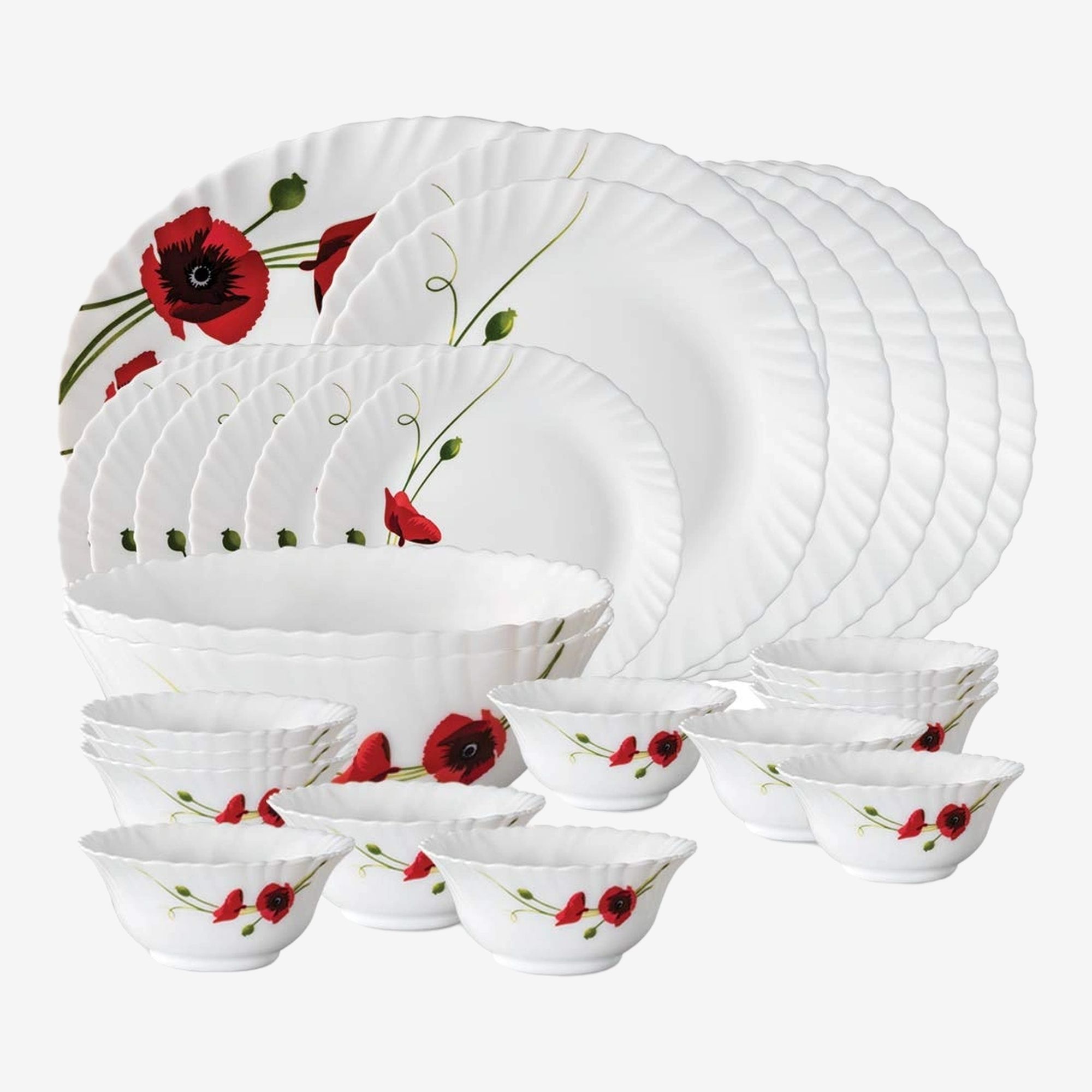 Pack of 27 Opalware R.Carnation Dinner Set-image-39