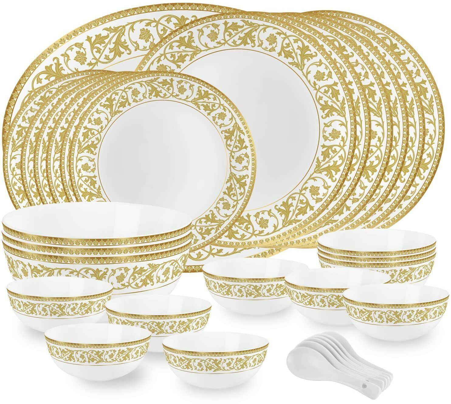 Pack of 33 Opalware Amitabh Bachchan Divine Series Oro Dinner Set-image-43