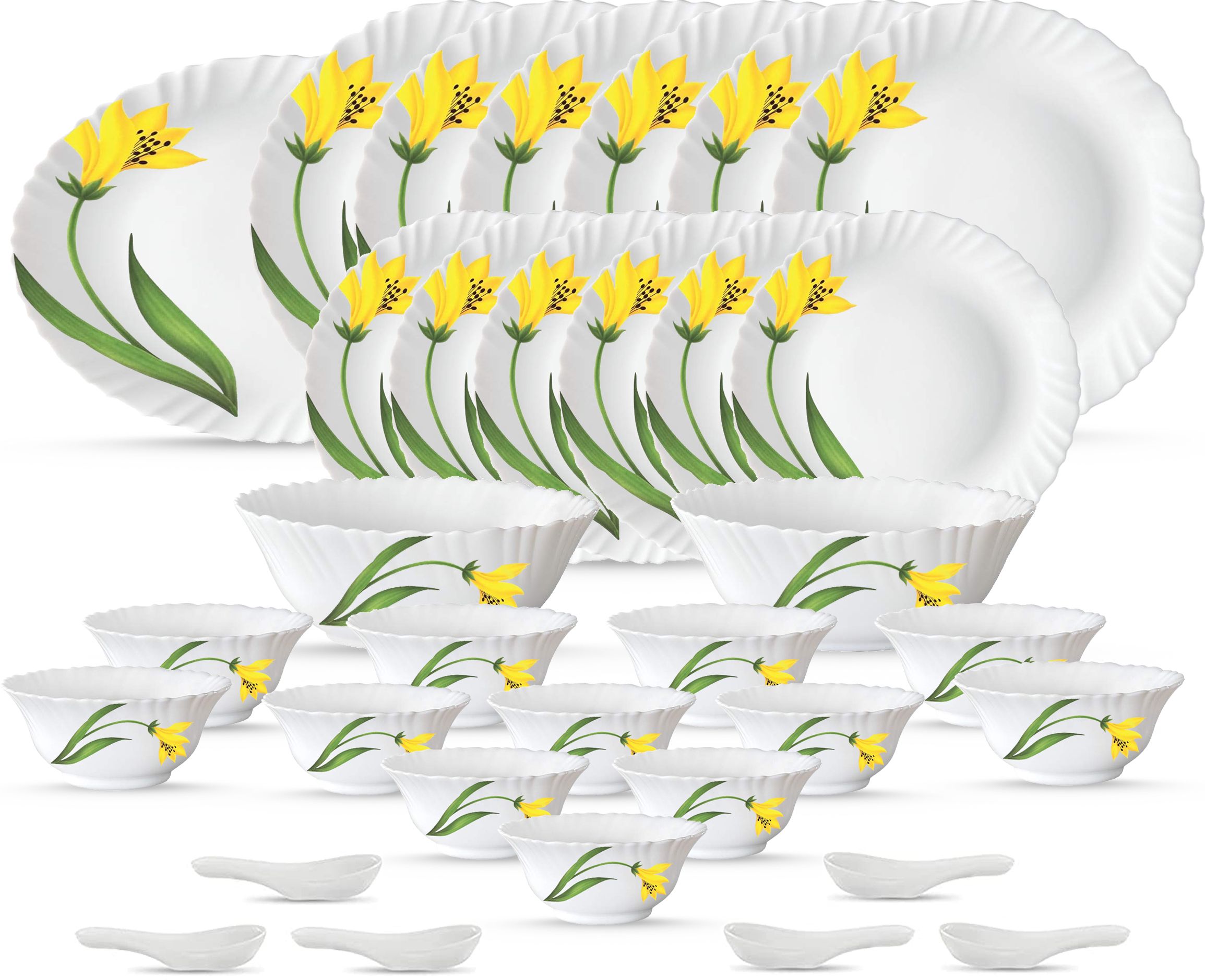 Pack of 33 Opalware Dinner Set-image-15