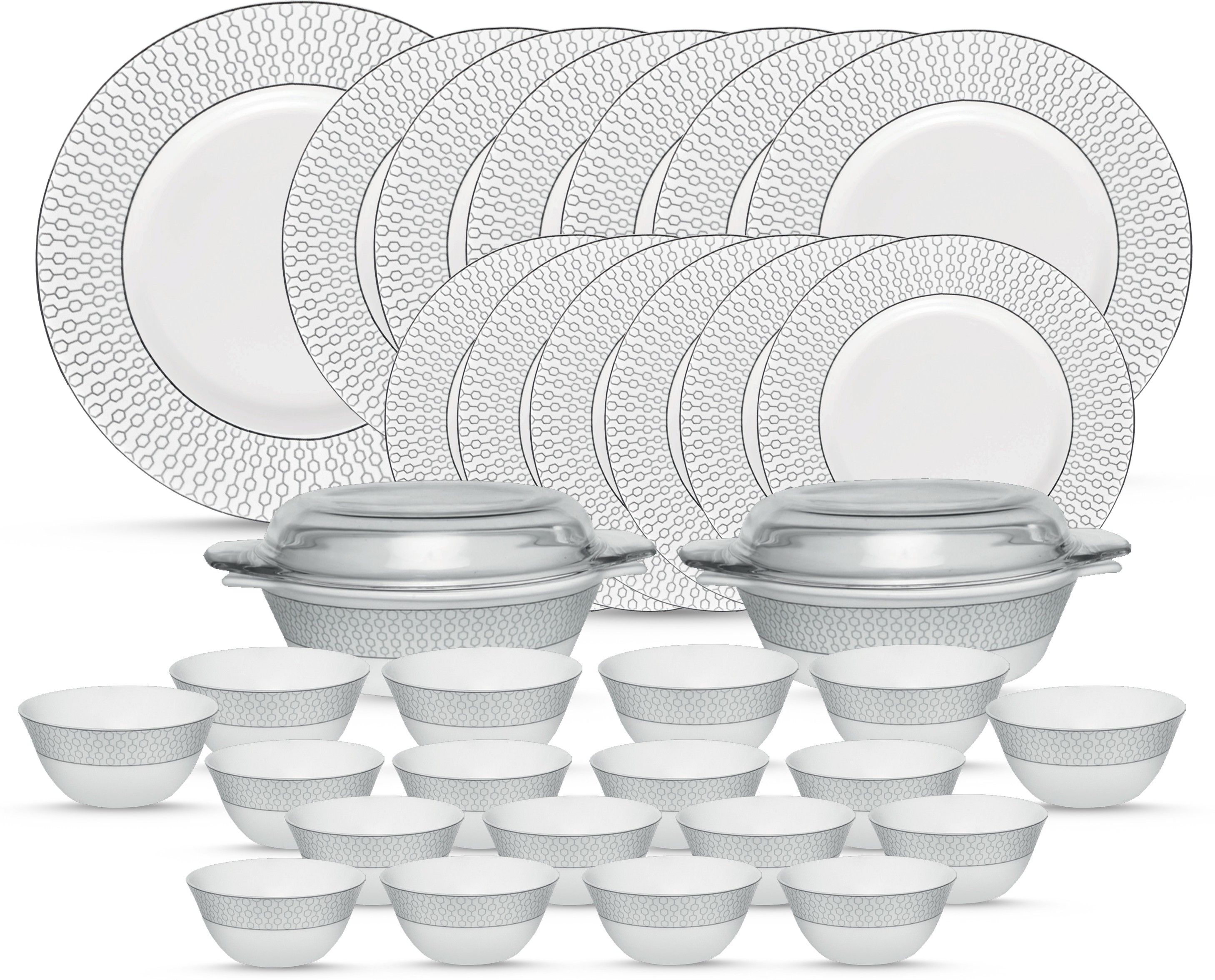 Pack of 35 Opalware Dinner Set-image-13