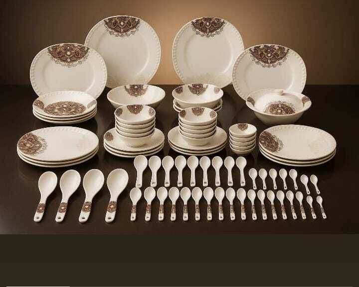 kundan kumar Pack of 61 PP (Polypropylene) Dinner Set-picture-17