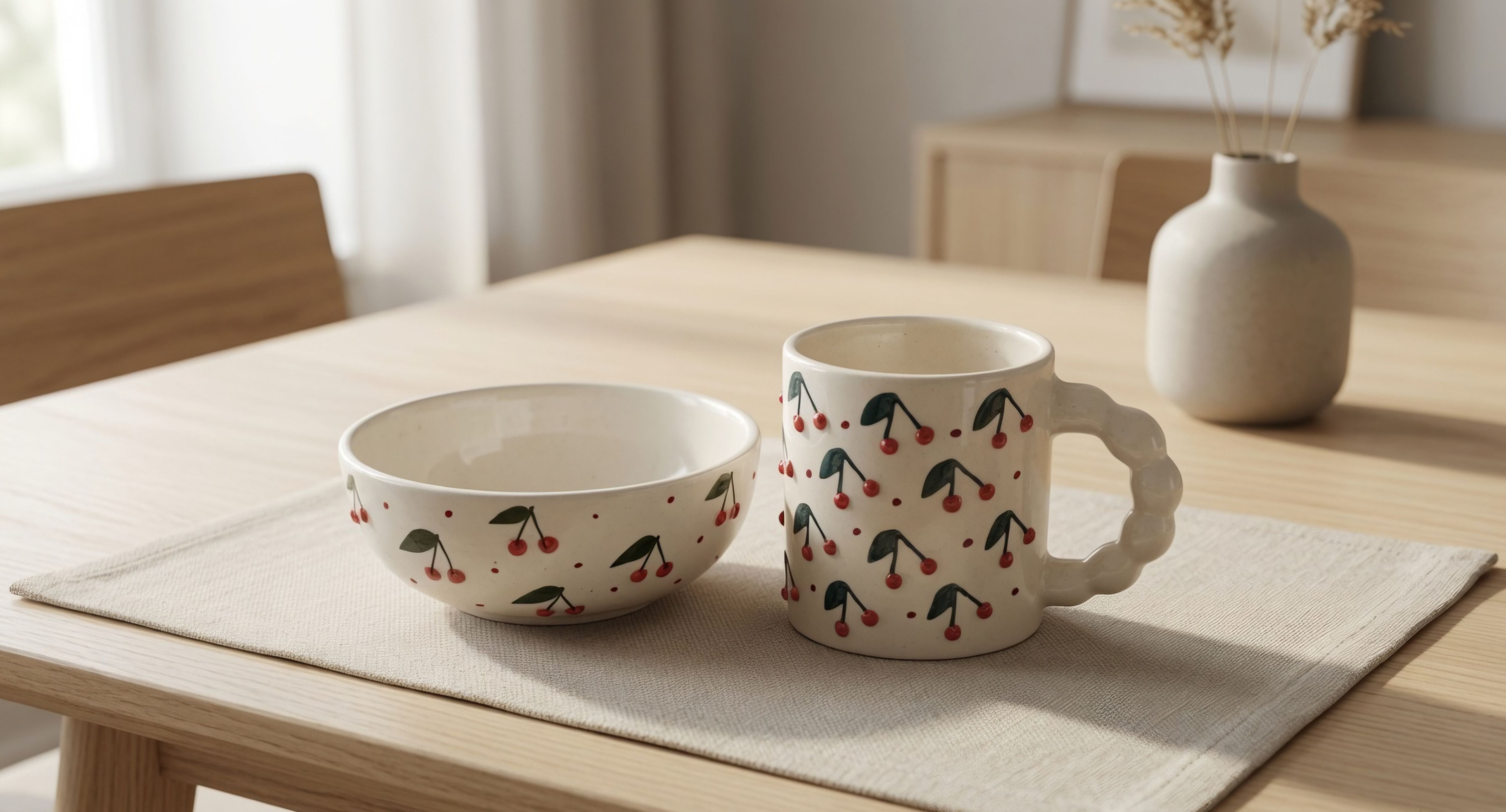 mrceramics Pack of 2 Ceramic Cherry Blossom Ceramic Mug & Bowl Combo Set Dinner Set-picture-11