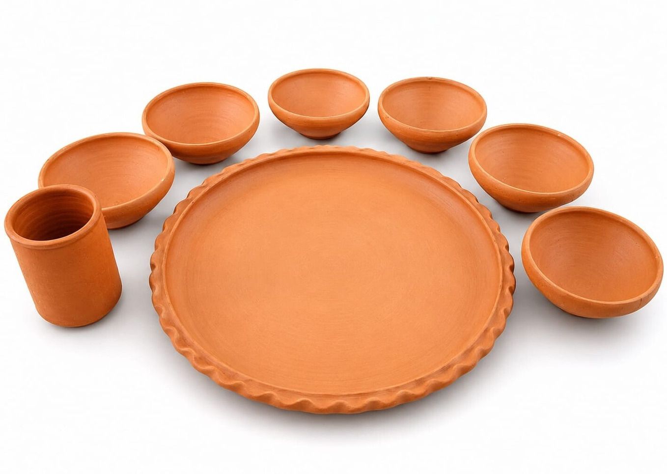 Pack of 8 Earthenware Hatekalame Clay 8-Piece Dinner Set Dinner Set-image-26