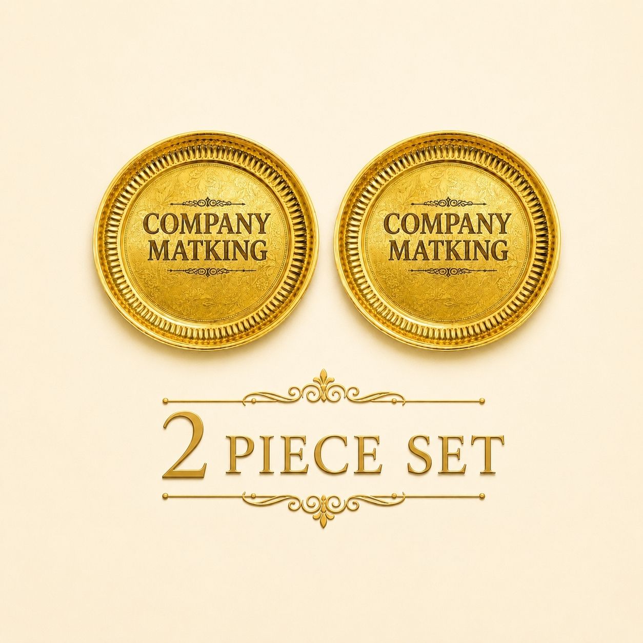 Pack of 2 Brass Brass plate Dinner Set-image-2