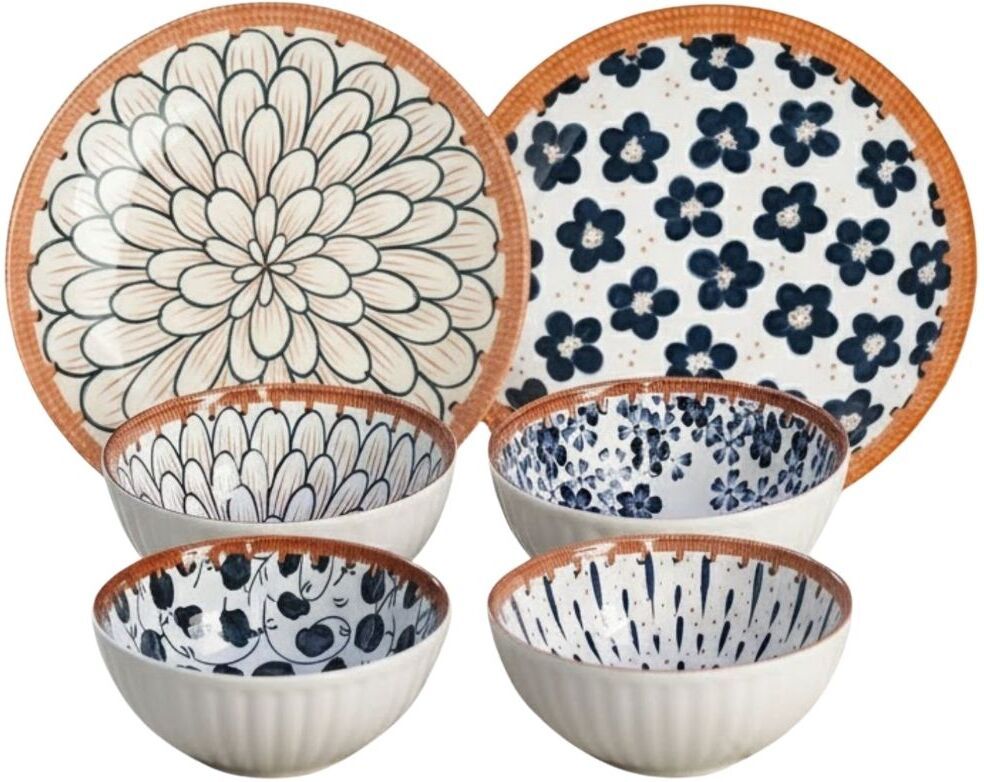 Pack of 6 Ceramic Rice Bowl with Chopsticks Ceramic Sushi Bowl Sauce Bowls Japanese Style Ceramic Dinner Set-image-42