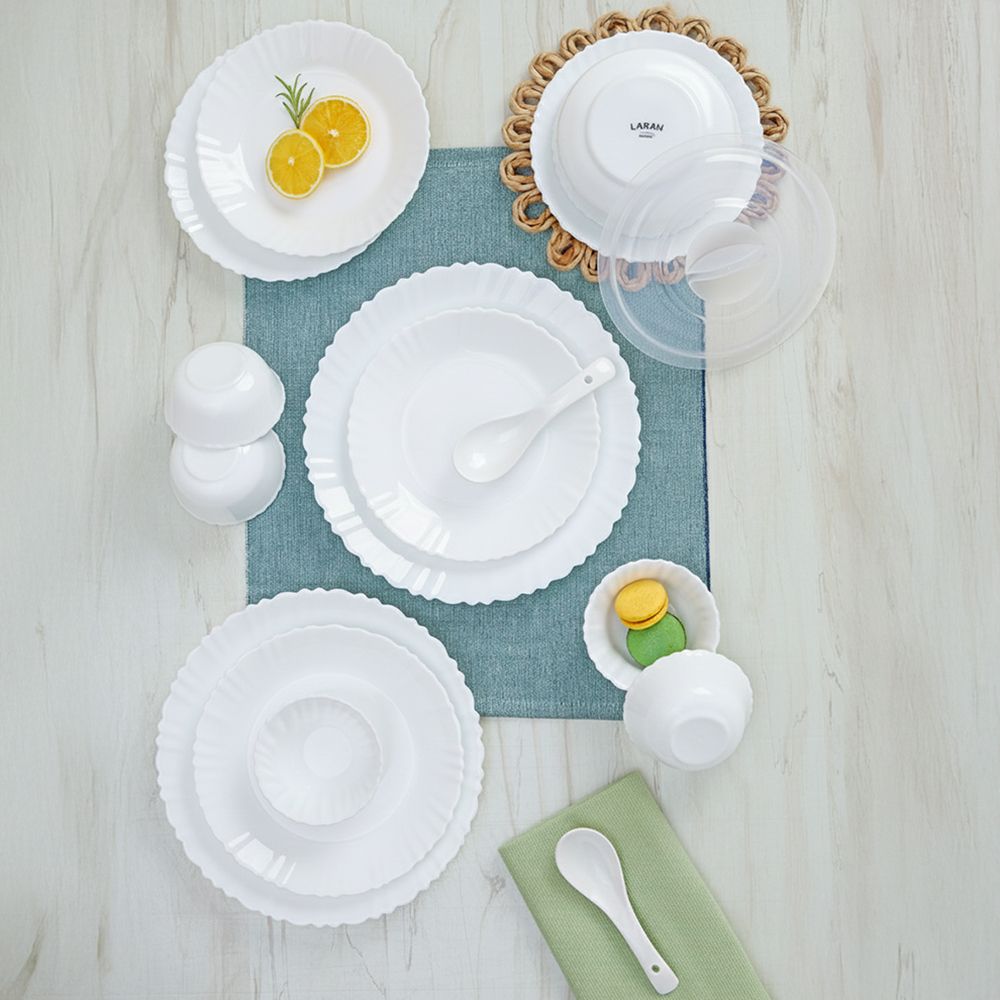 Pack of 44 Opalware Galaxy Series White Crockery Set for Dining & Gifting, Plate & Bowl Dinner Set Dinner Set-image-20