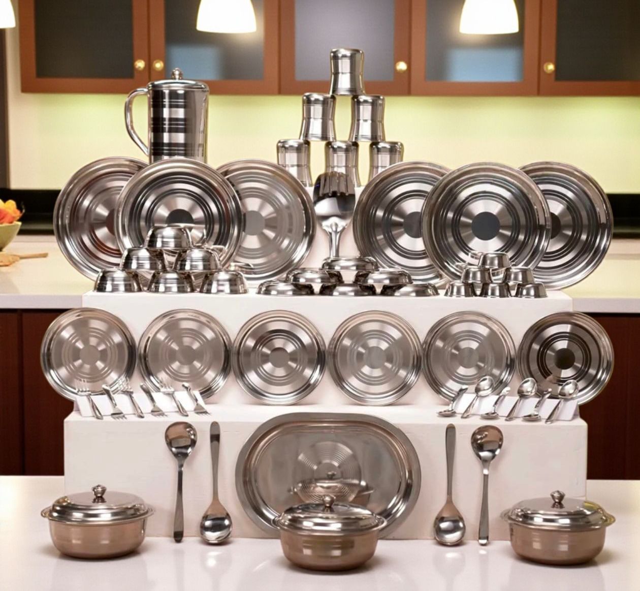 Pack of 58 Stainless Steel Flipkart smartBuy Dinner Set-picture-13