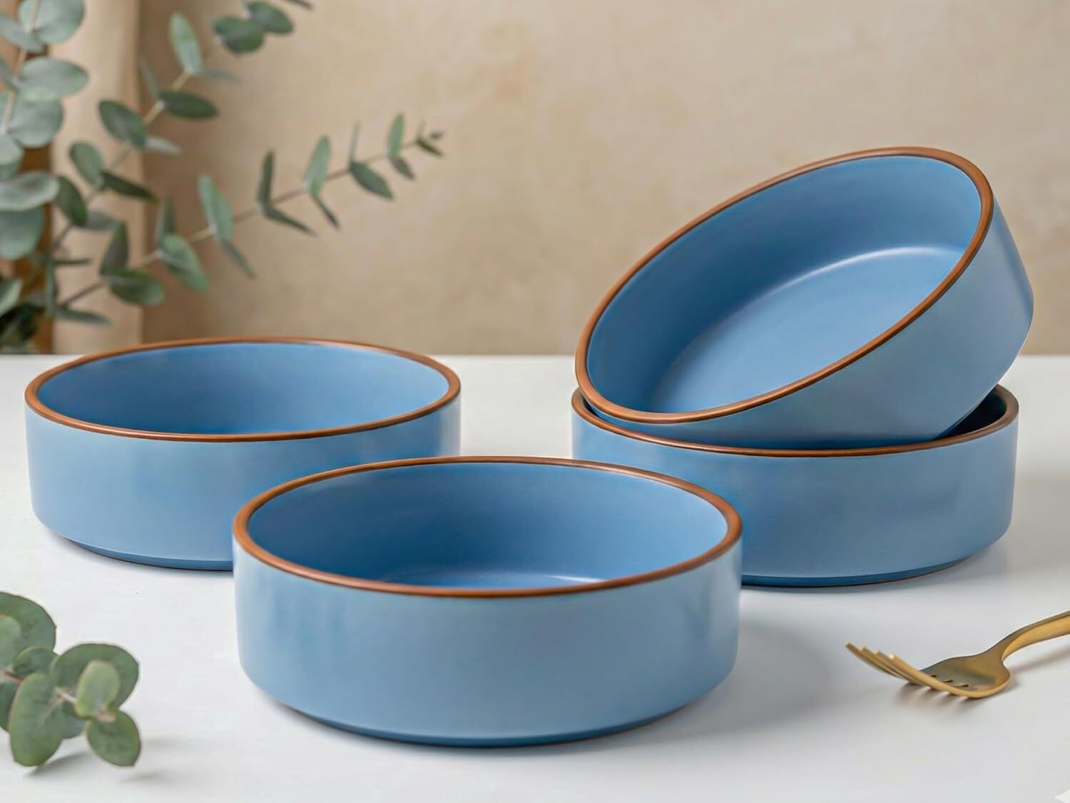 Pack of 4 Stoneware SAL-BOW_MIDBLUE Dinner Set-image-44