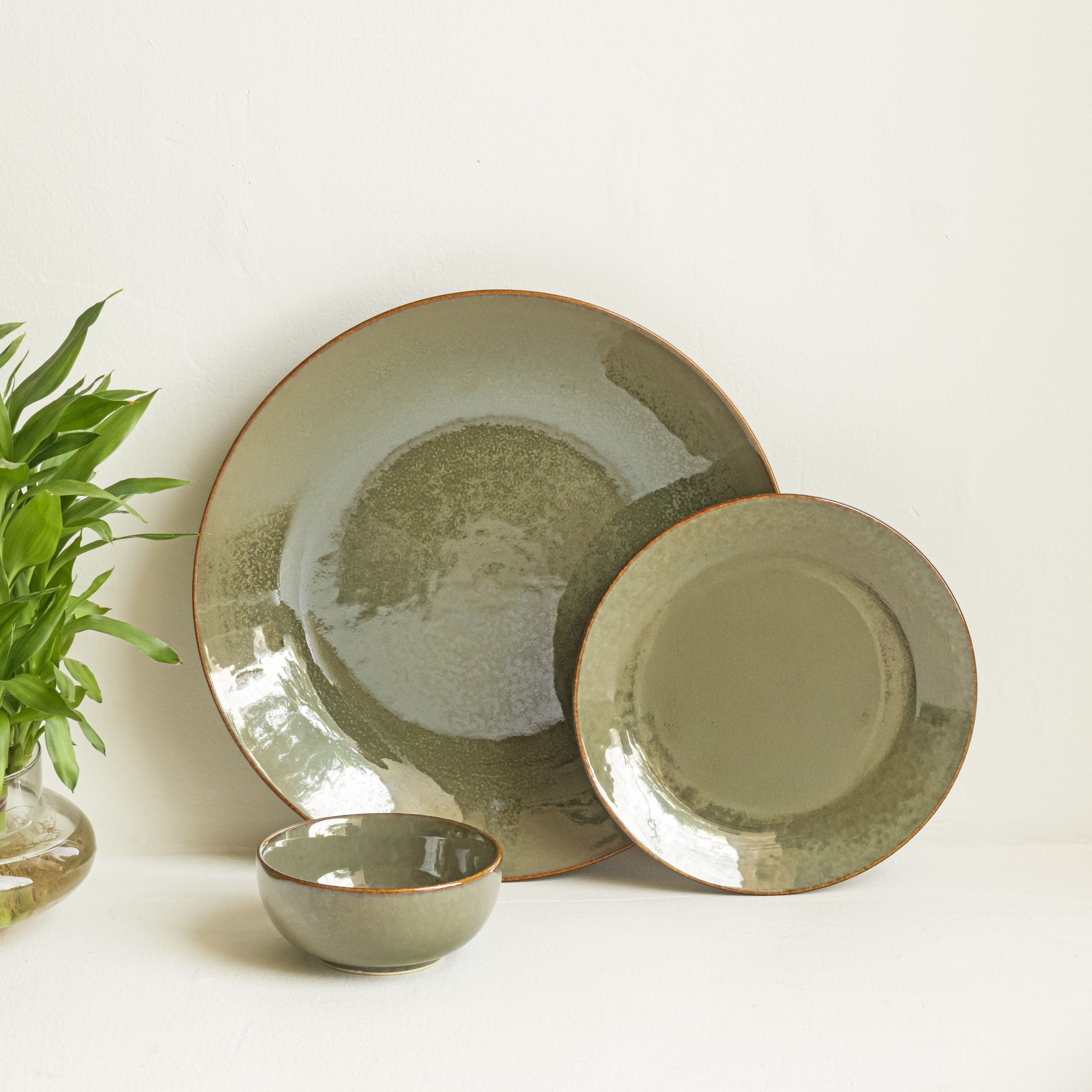 claymistry Pack of 3 Ceramic Premium Dinnerware Set | Reactive Glaze Plate, Side Plate & Bowl Combo Dinner Set-picture-44
