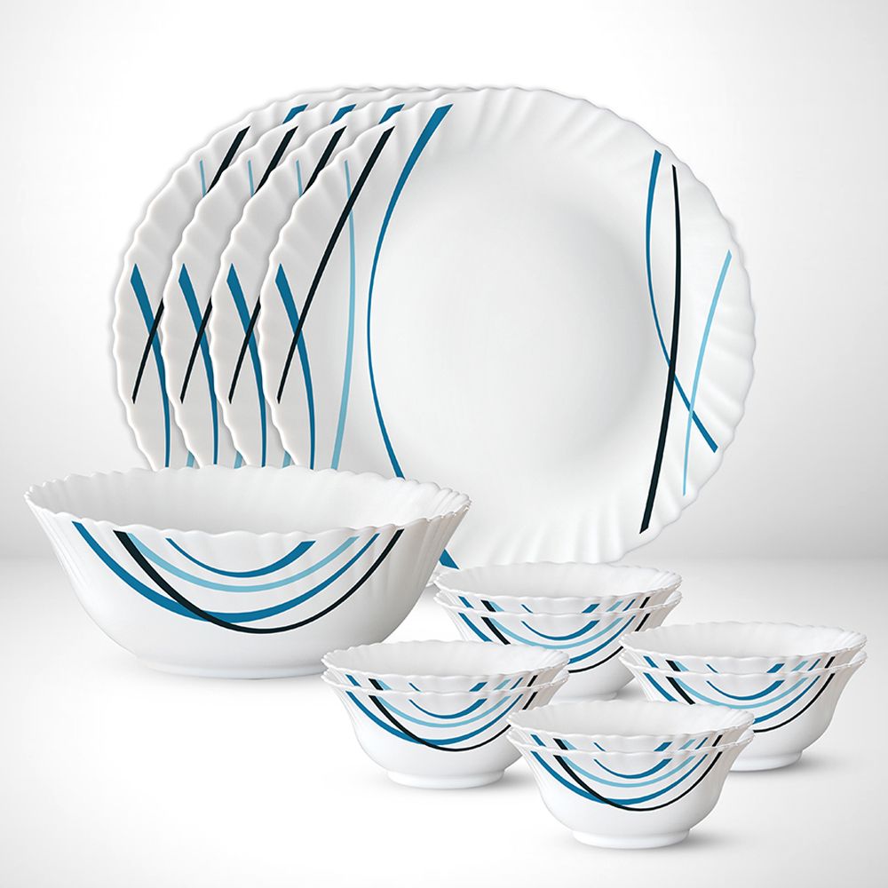 Pack of 13 Opalware Galaxy Series Merlin 13 pcs Dinnerset, Opalware Crockery For Dining & Gifting Dinner Set