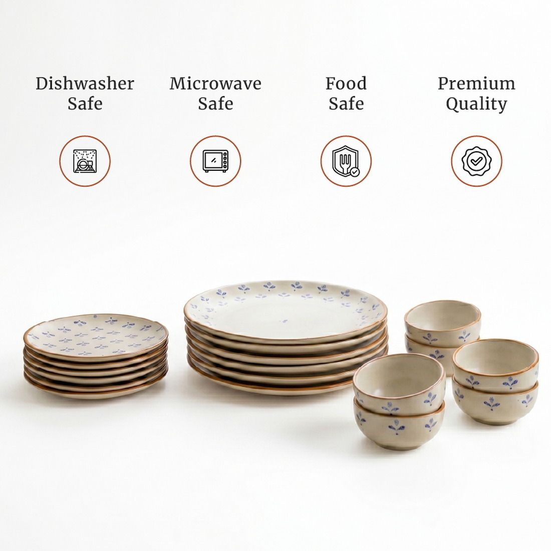claymistry Pack of 18 Ceramic premium-ceramic-dinner-set-for-everyday-use Dinner Set-picture-29