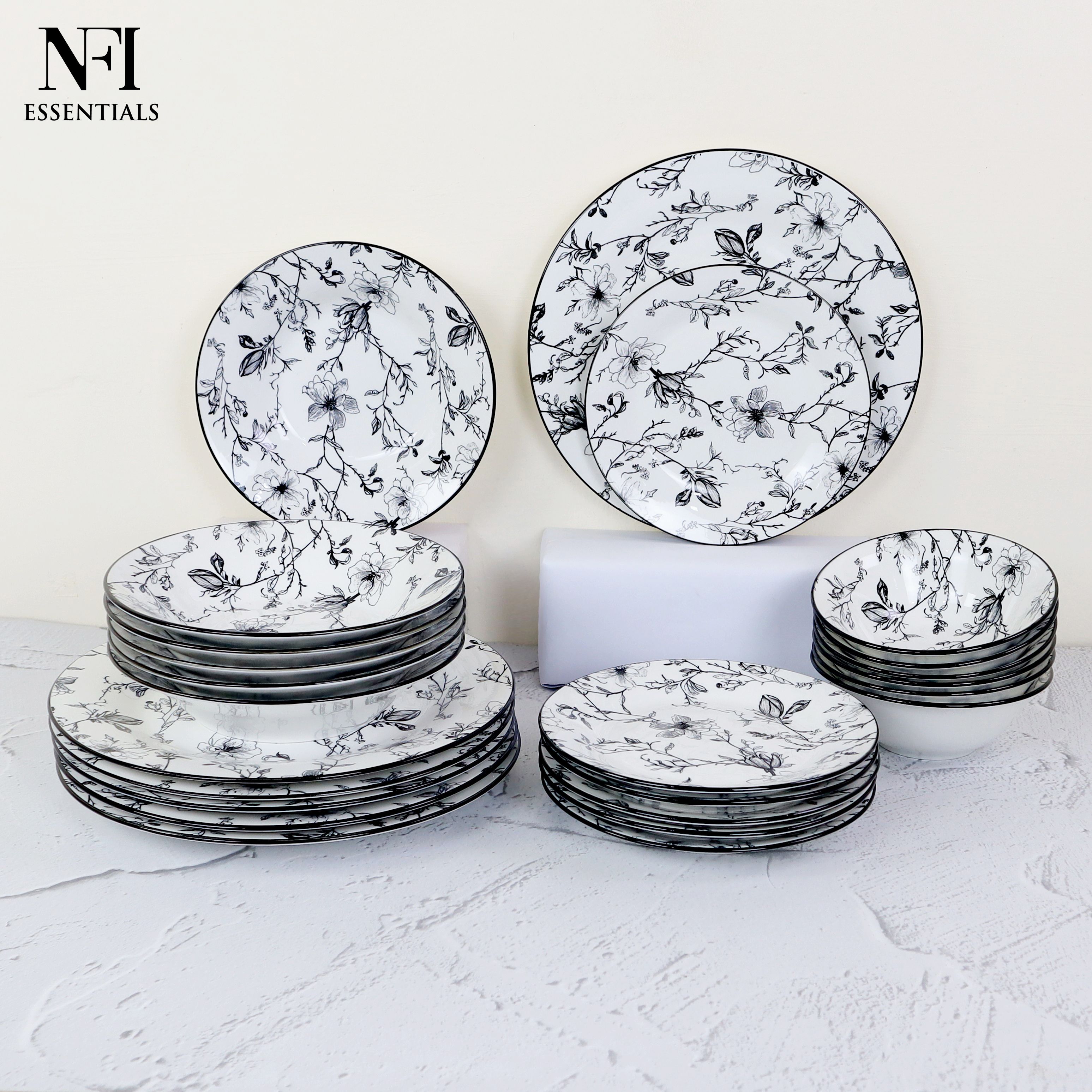 nfi essentials Pack of 24 Ceramic CR-61-D3 Dinner Set-picture-11