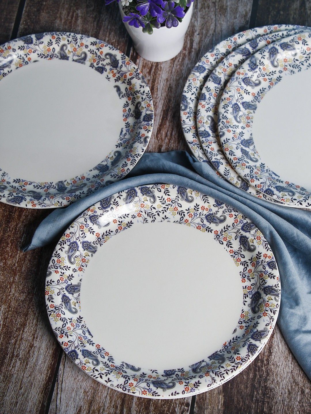 Pack of 6 Melamin QUARTER PLATE (BLUE TURQUOISE) SET OF 6 Dinner Set-image-4