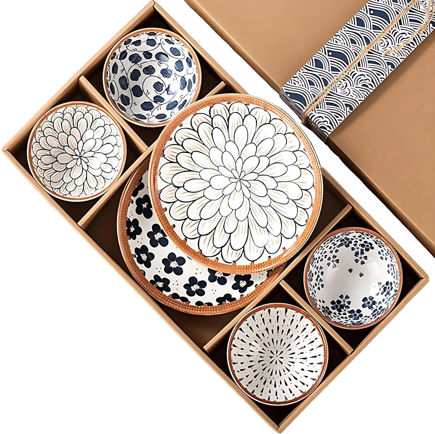 juwil Pack of 6 Ceramic Ceramic Dinnerware Set Plates & Bowls Floral Serving Premium Plate and Bowl Gift Dinner Set-picture-10