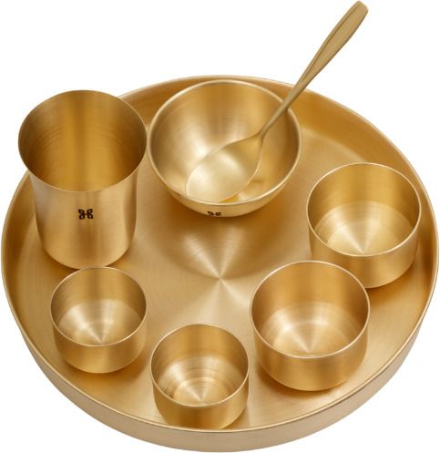 hitha wellness Brass Hithawellness 8 piece Dinner Set-picture-25