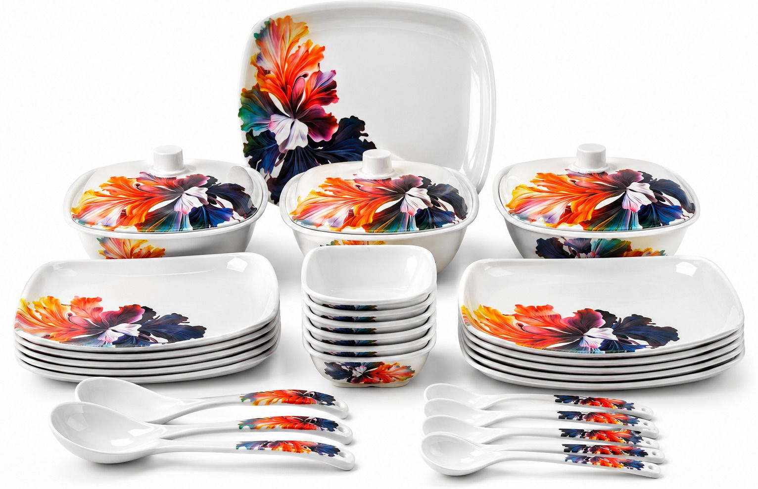 arova Pack of 40 Melamin Dinner Set-picture-22
