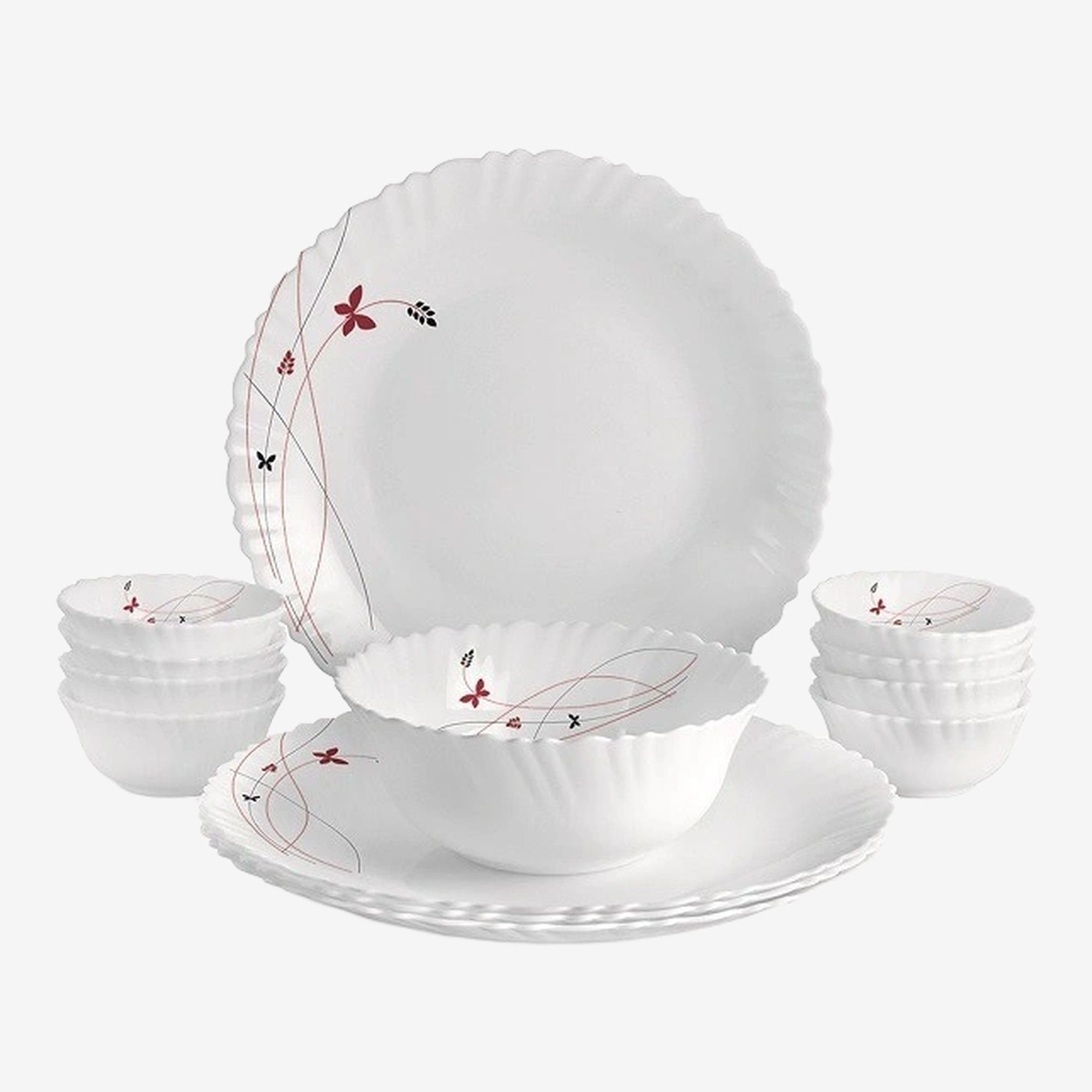 Pack of 13 Opalware Dazzle Lush Fiesta Dinner Set, 13 PC Dinner Set-image-27