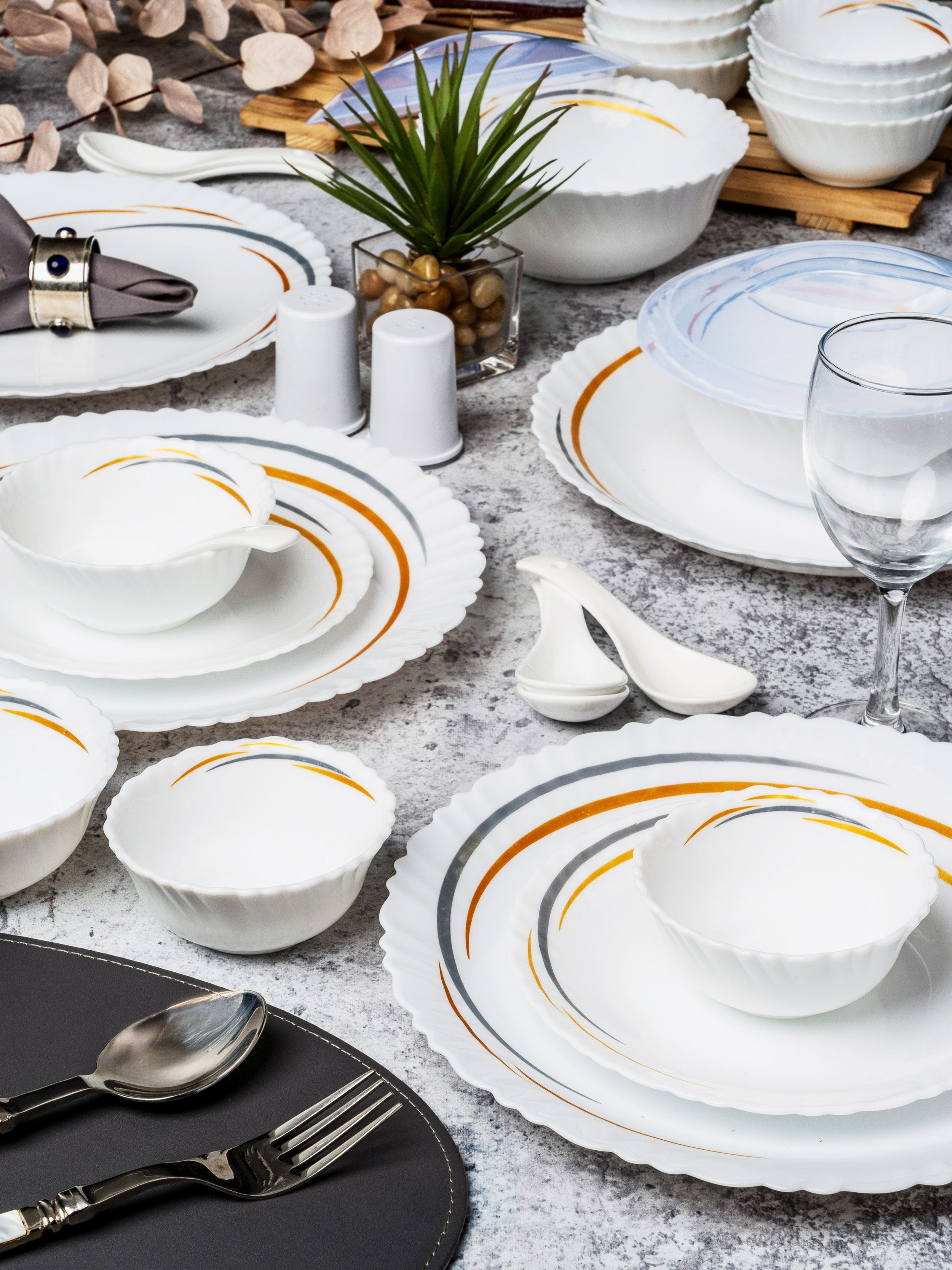 cello Pack of 37 Opalware Dinner Set Dinner Set-picture-10