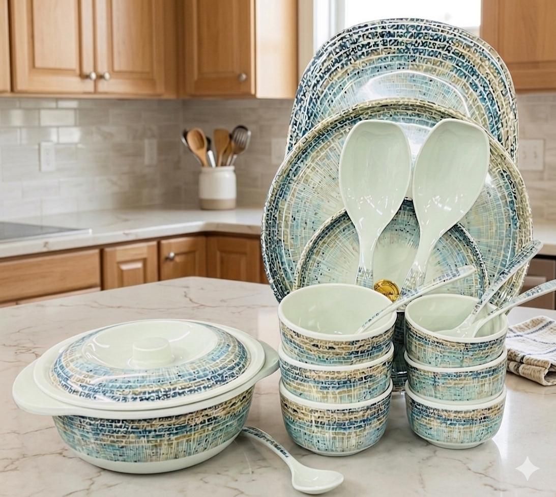 shreekhodiyarhomeappliances Pack of 40 Melamin Dinnerware Set of 40 Pieces- Includes Dinner Plates, Small Plates and Soup Bowls Dinner Set-picture-12