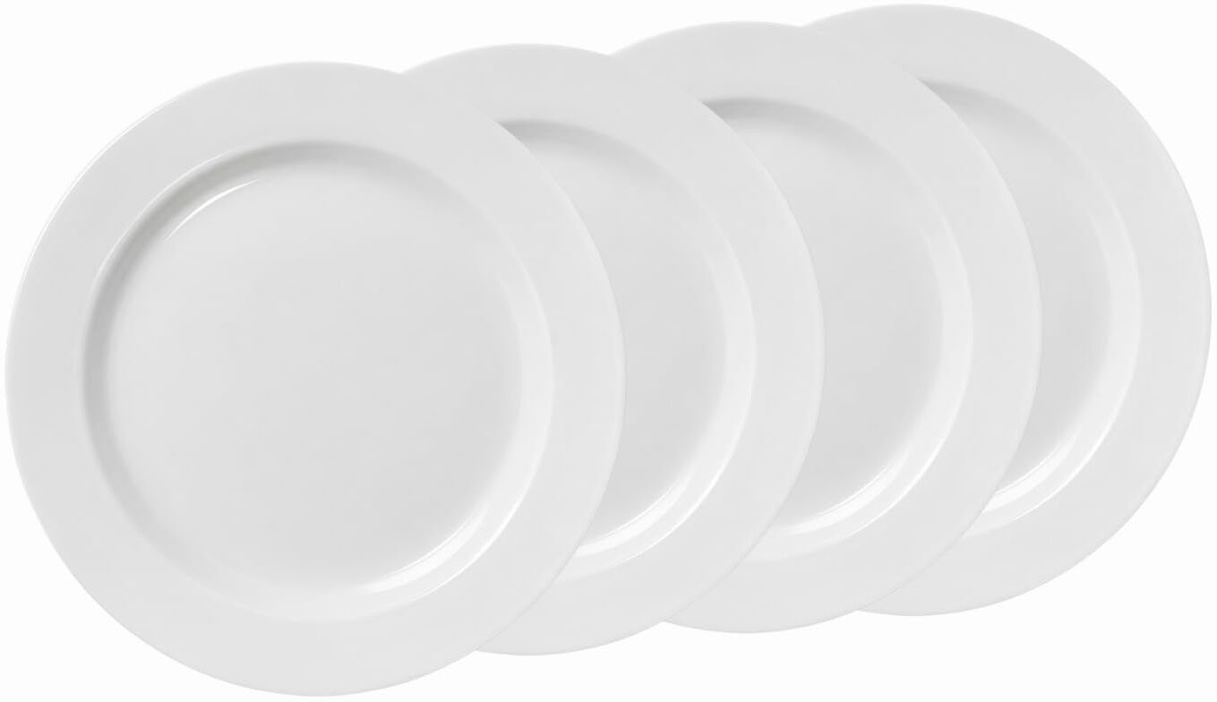 hitkari Pack of 4 Porcelain Side Plates 18cm Plain White | Home & Kitchen Dinnerware Serving Side Plate Dinner Set-picture-36