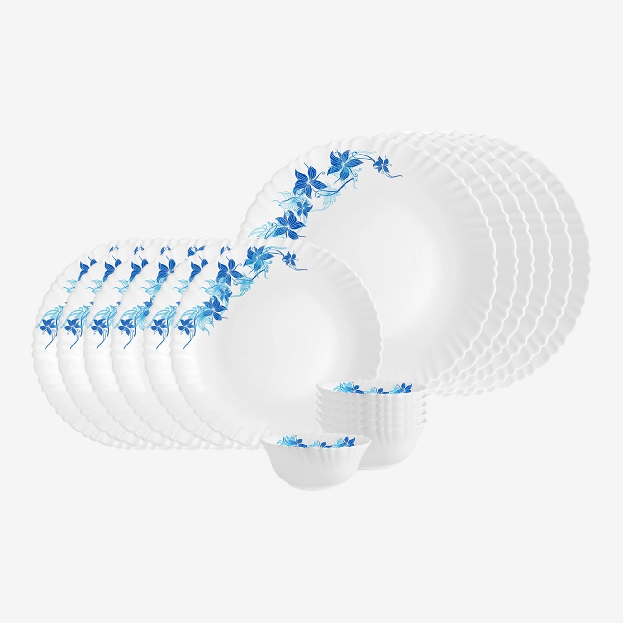 Pack of 18 Opalware Dazzle Swirl Dinner Set