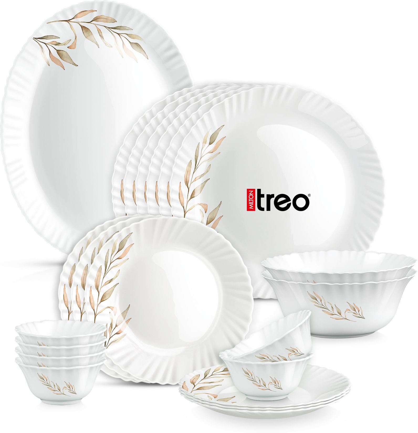 Pack of 21 Opalware Neuma Selene Dinner Set | Serving for 6 | Dishwasher Safe, for Dining & Gifting Dinner Set-image-22