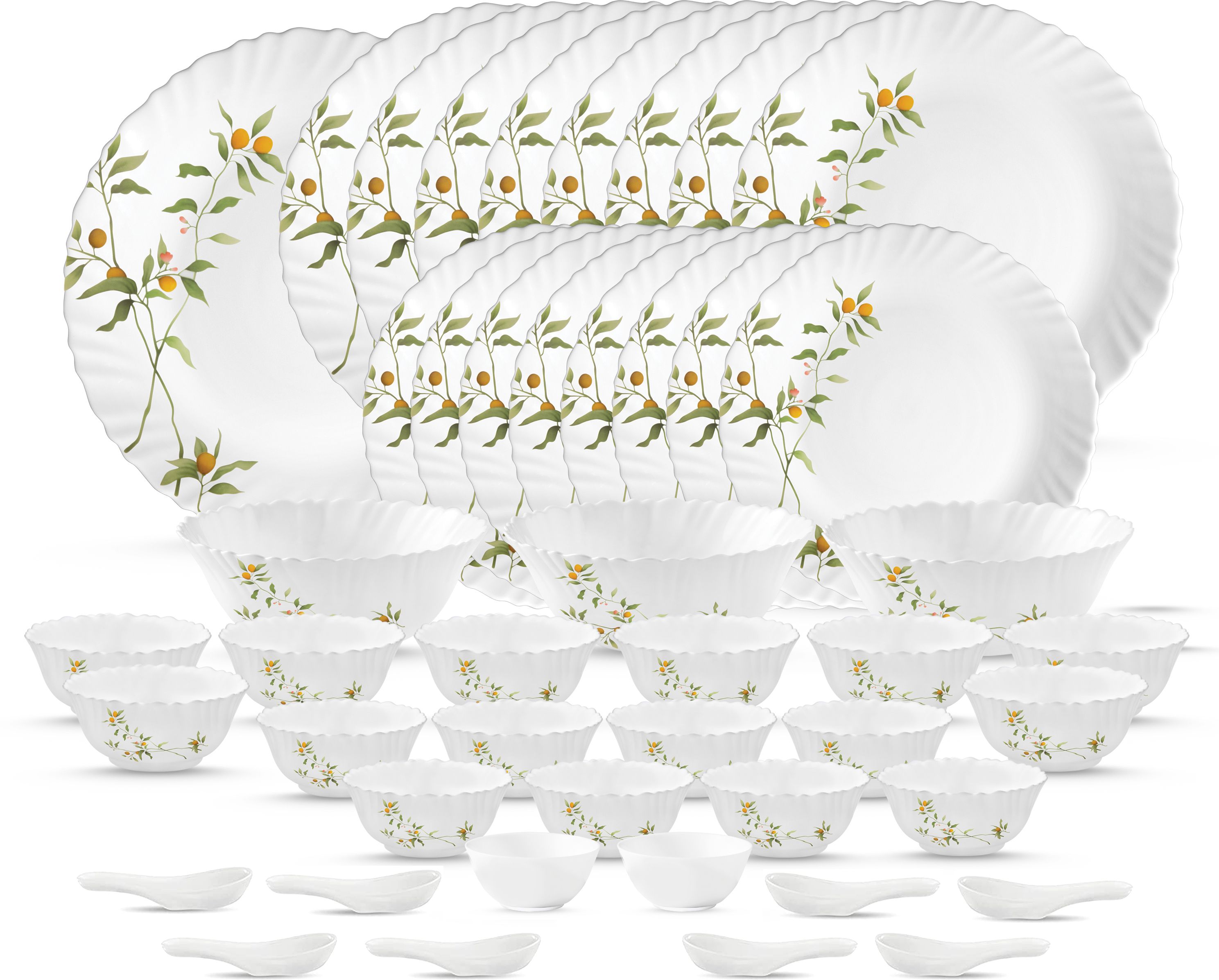 Pack of 46 Opalware Novo Collection Vivid Greens Dinner Set-image-17