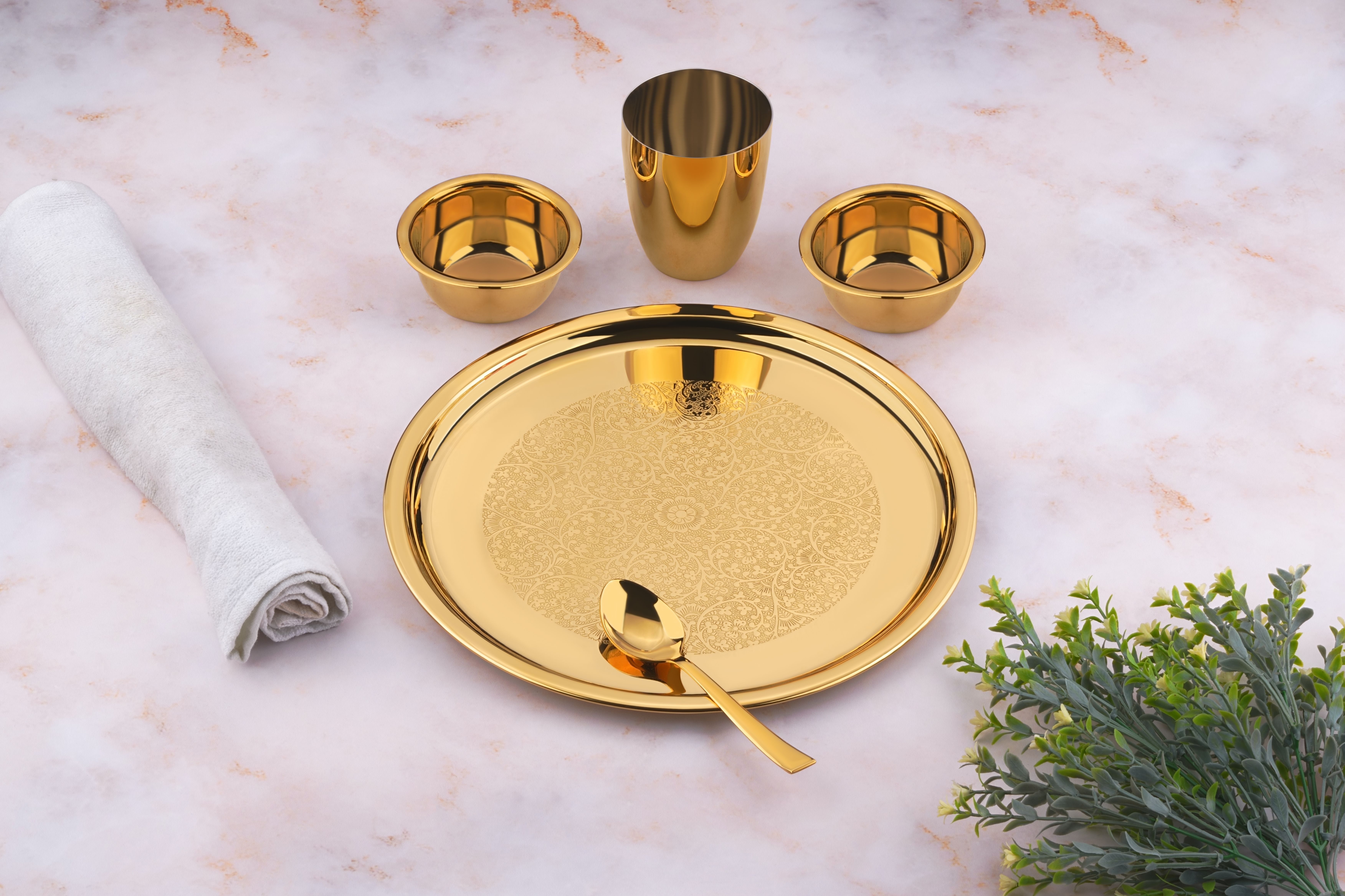 kitch Pack of 5 Stainless Steel DESIGNER THAL Dinner Set-picture-27