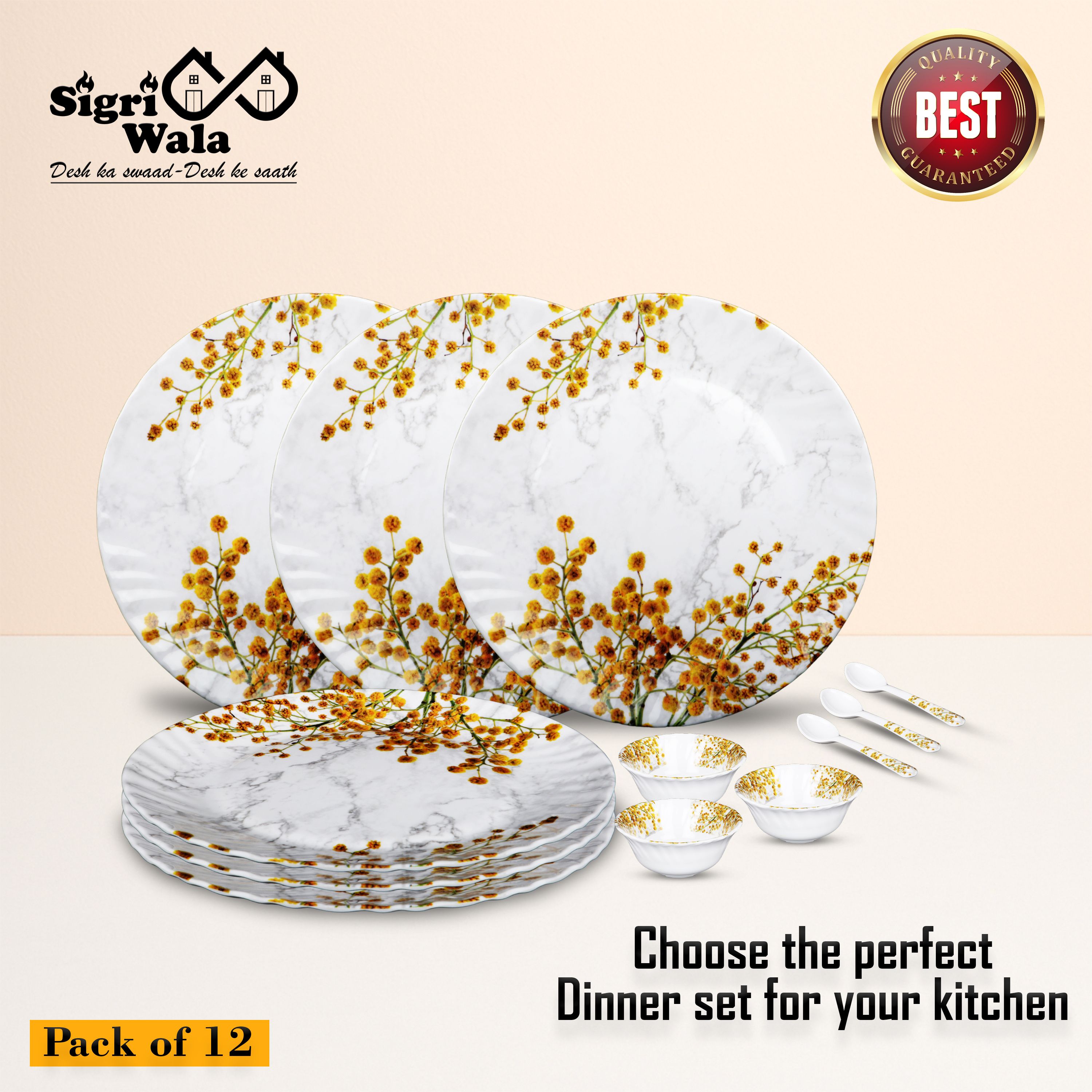 sigri-wala Pack of 12 Melamin Dinner Set-picture-13