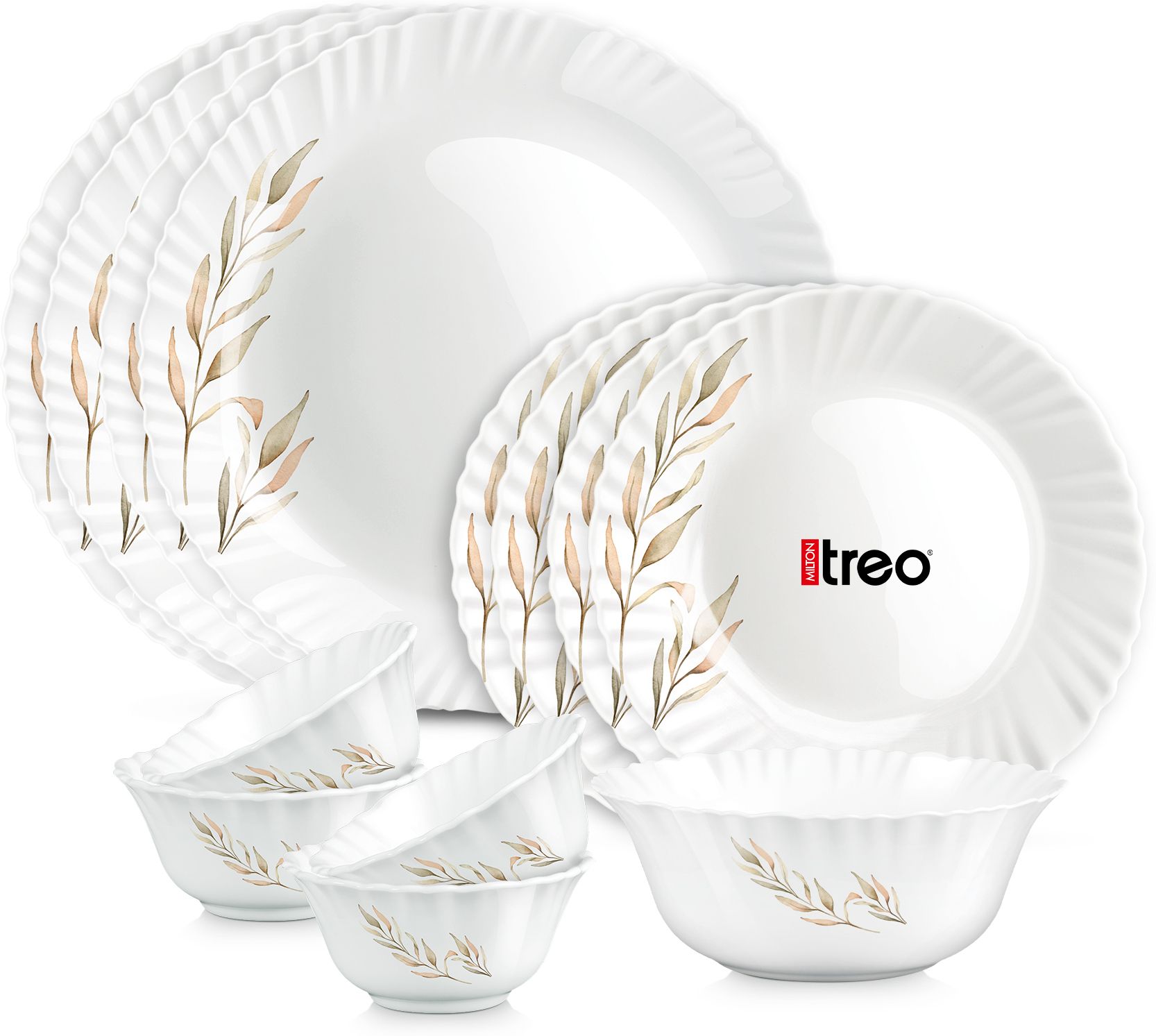 Pack of 13 Opalware Neuma Selene Dinner Set | Serving for 4 | Dishwasher Safe, for Dining & Gifting Dinner Set-image-23