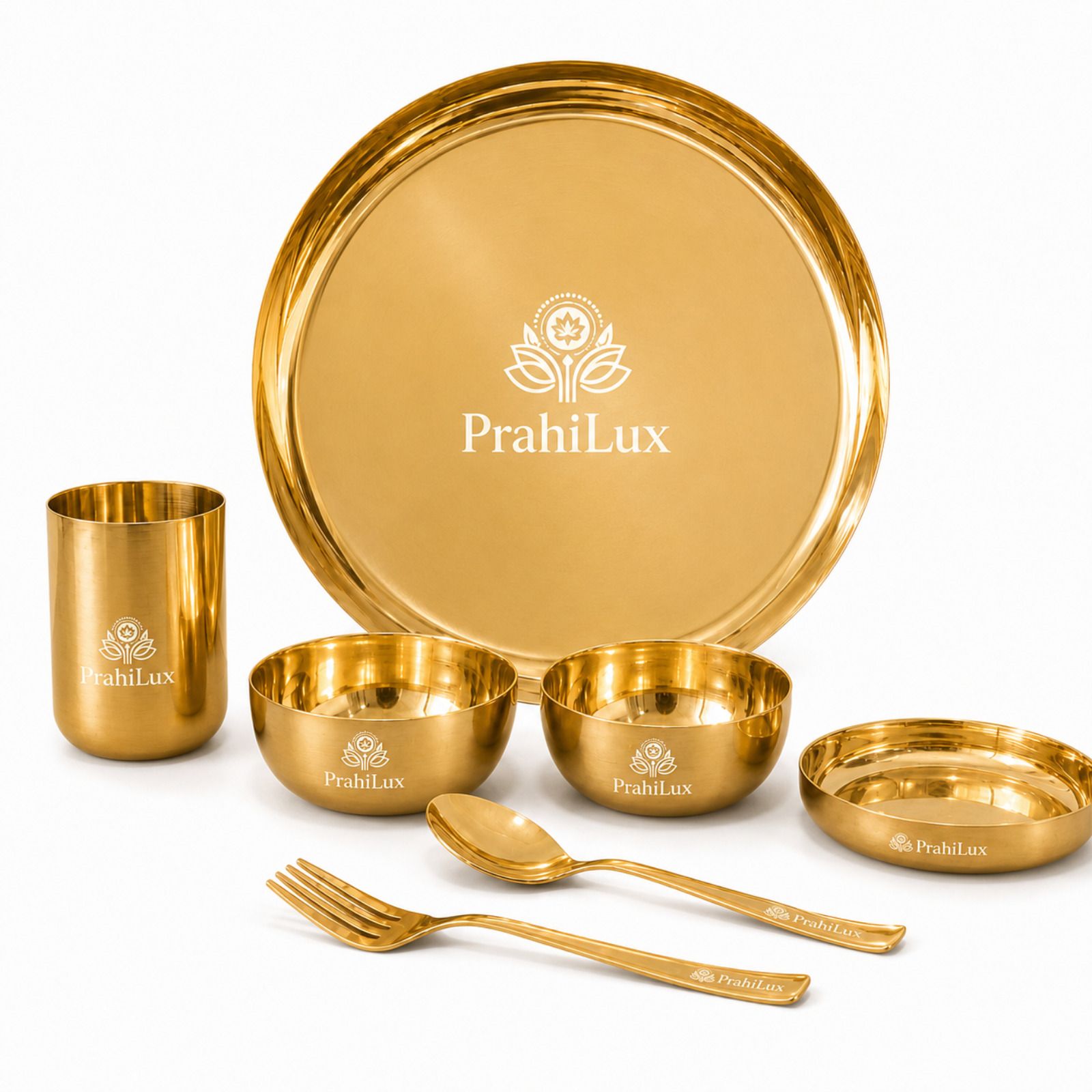 Stainless Steel Prahilux Gold PVD Dinner Set – 7 Pcs Dinner Set-picture-13