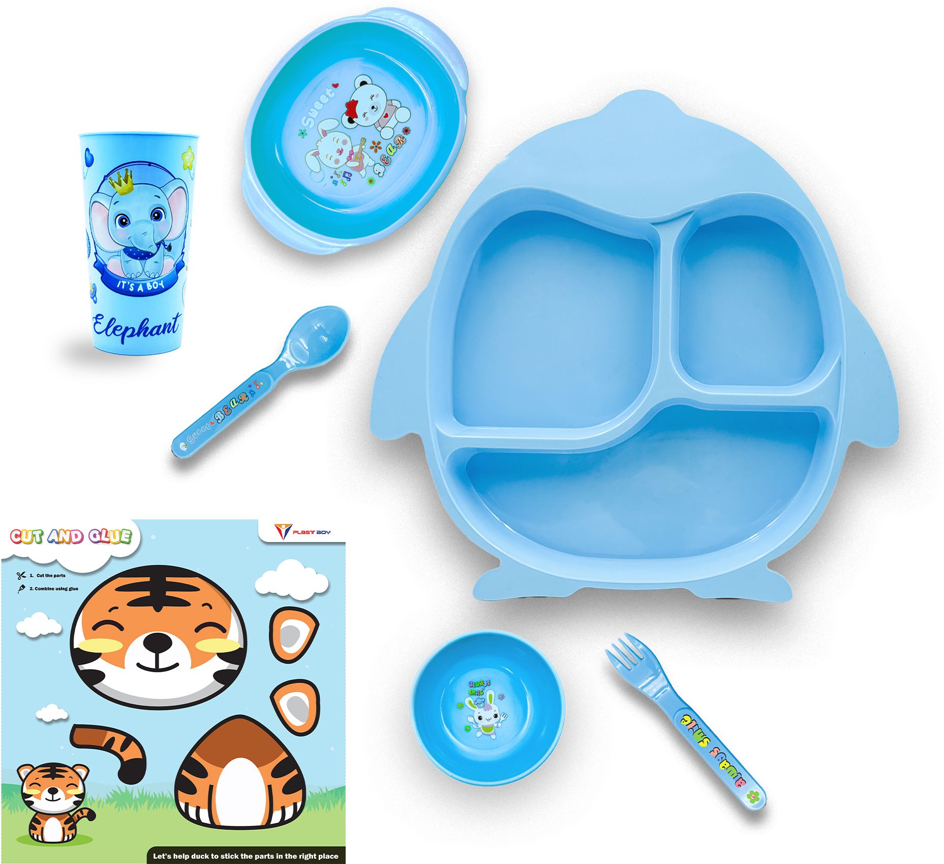 plast boy llp Wild Club Baby Plate Tray Set- Polypropelyne-picture-13