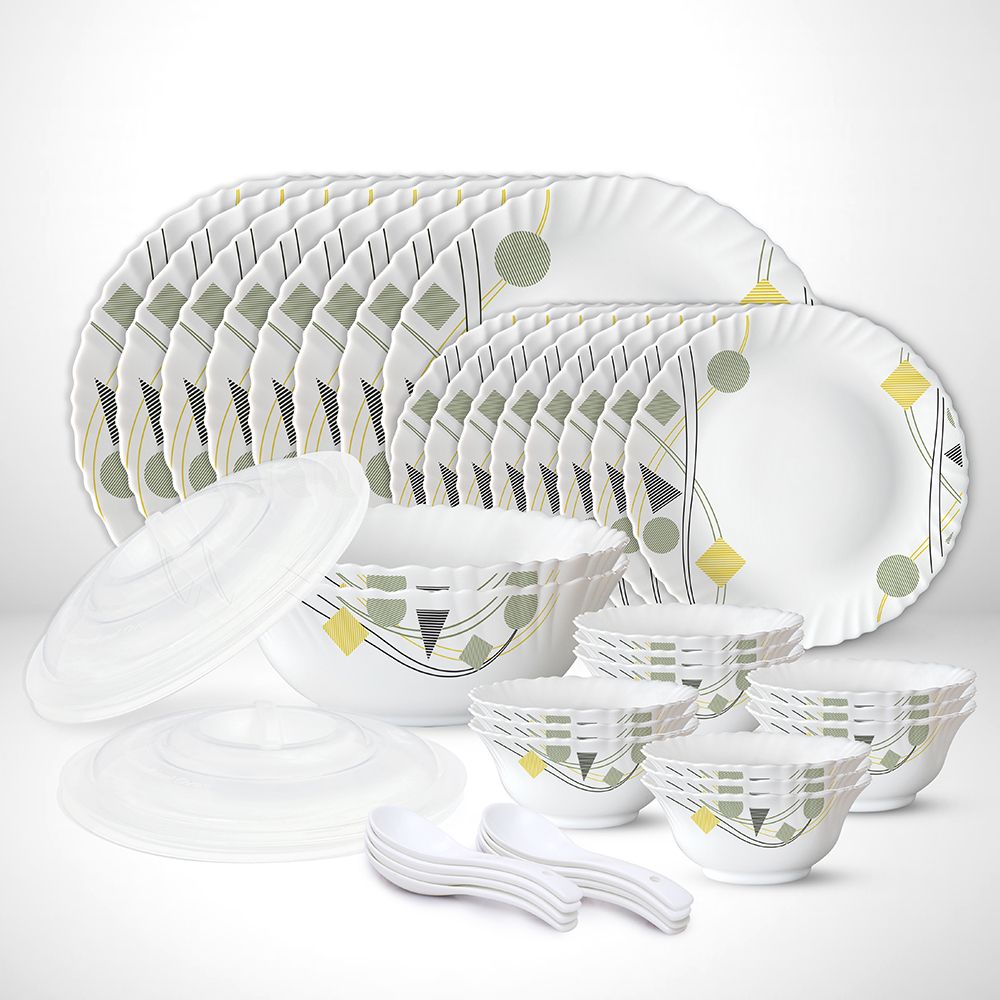 larah by borosil Pack of 44 Opalware Galaxy Series Florence Dinnerset, Crockery For Dining & Gifting Dinner Set-picture-12