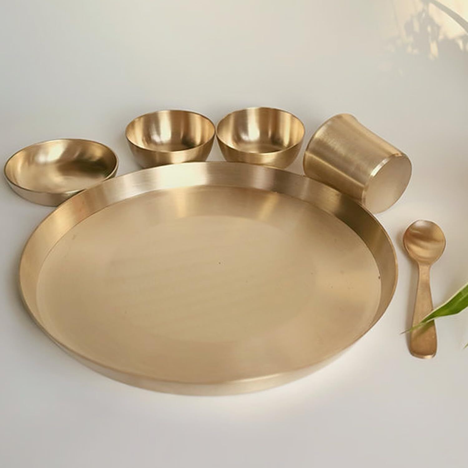 rammetals Bronze 6 Pcs Kansa Thali Set | Bronze Dinner Set Dinner Set-picture-2