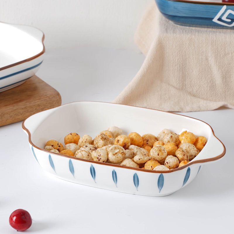Ceramic Ceramic serving platter, baking dish, microwave, dishwasher and oven safe, 500ml Dinner Set-image-4