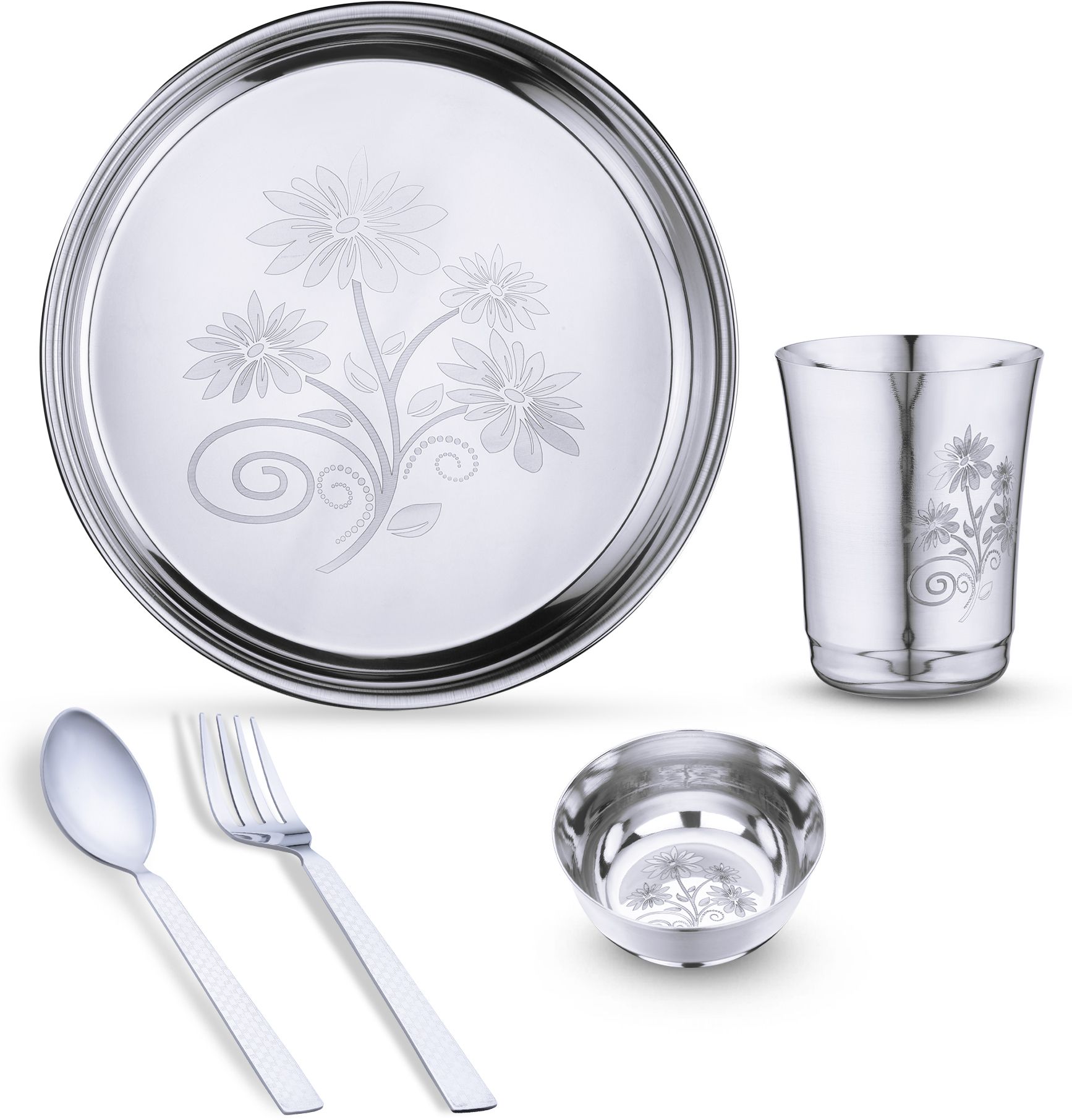 Pack of 5 Stainless Steel Dinner Set-image-20