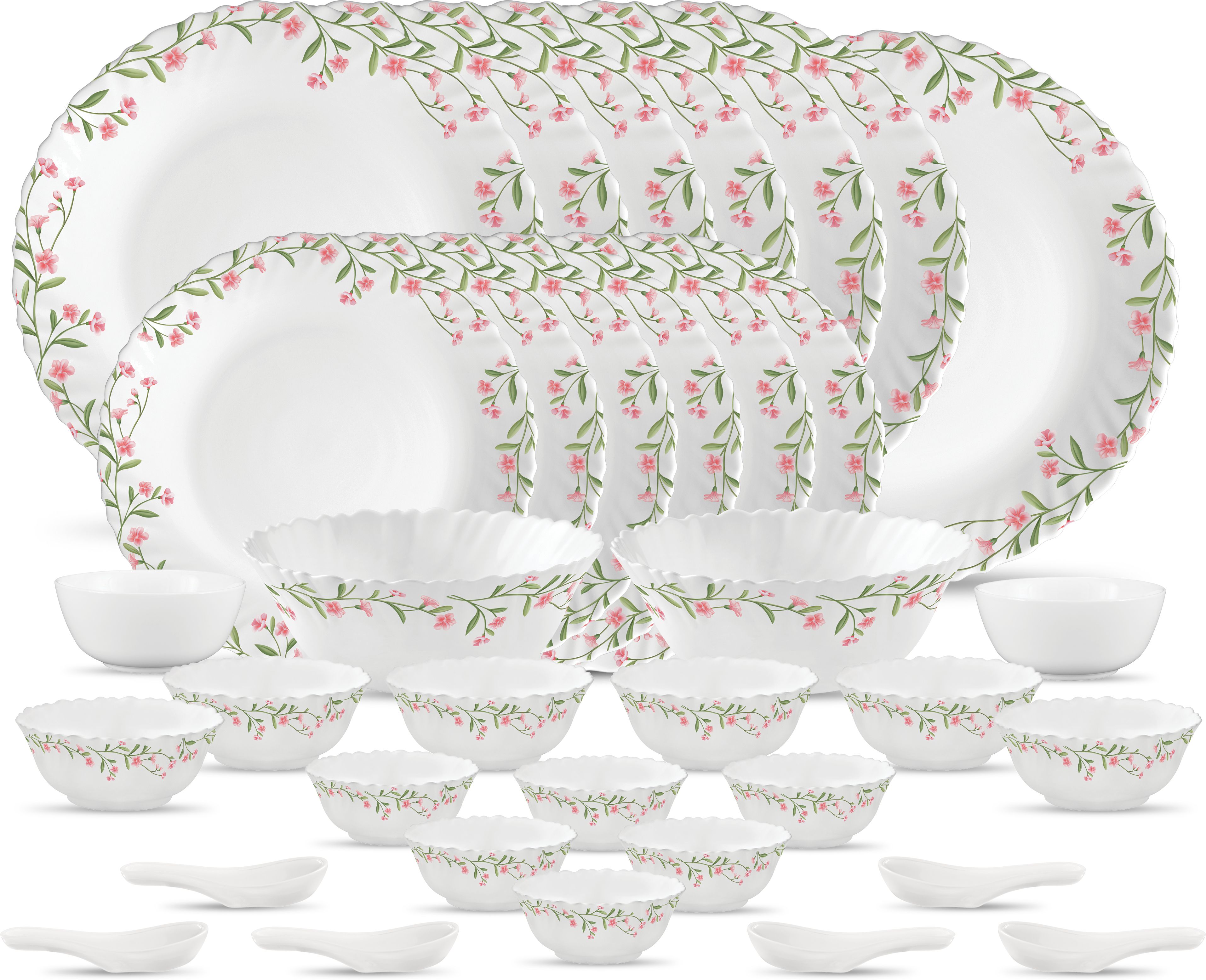Pack of 35 Opalware Novo Spring Meadows 35 Pcs Dinner Set-image-27
