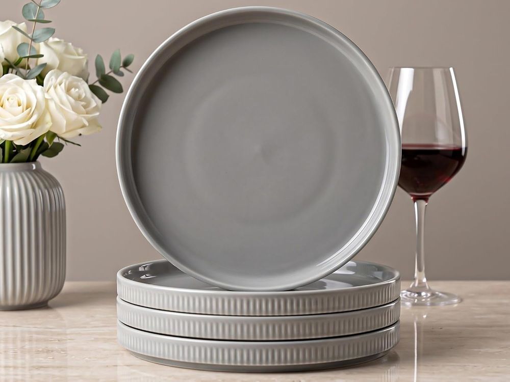 bodhi house Pack of 4 Porcelain PEARL GREY Dinner Set-picture-46